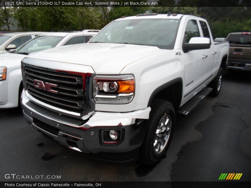 Summit White / Jet Black/Dark Ash 2015 GMC Sierra 2500HD SLT Double Cab 4x4
