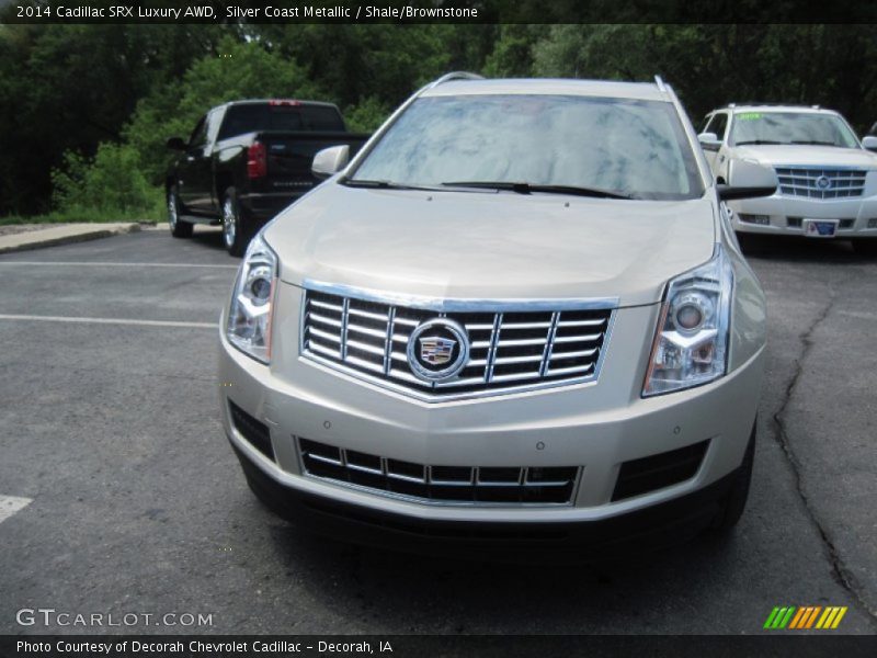 Silver Coast Metallic / Shale/Brownstone 2014 Cadillac SRX Luxury AWD