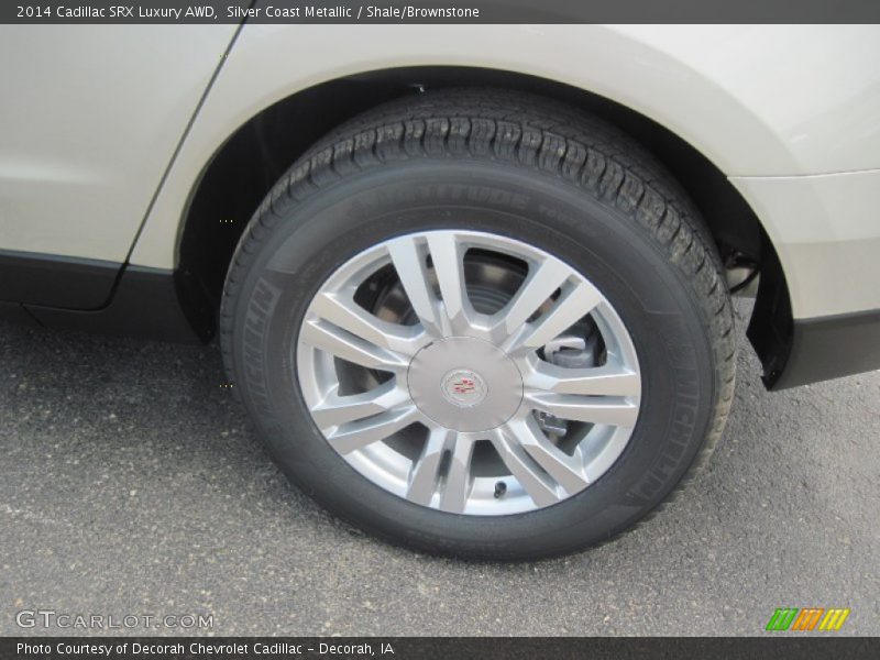 Silver Coast Metallic / Shale/Brownstone 2014 Cadillac SRX Luxury AWD