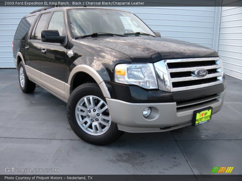 Black / Charcoal Black/Chaparral Leather 2009 Ford Expedition EL King Ranch