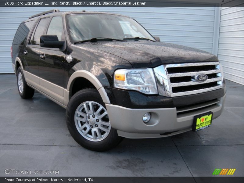 Black / Charcoal Black/Chaparral Leather 2009 Ford Expedition EL King Ranch