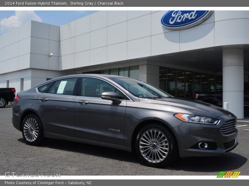 Sterling Gray / Charcoal Black 2014 Ford Fusion Hybrid Titanium