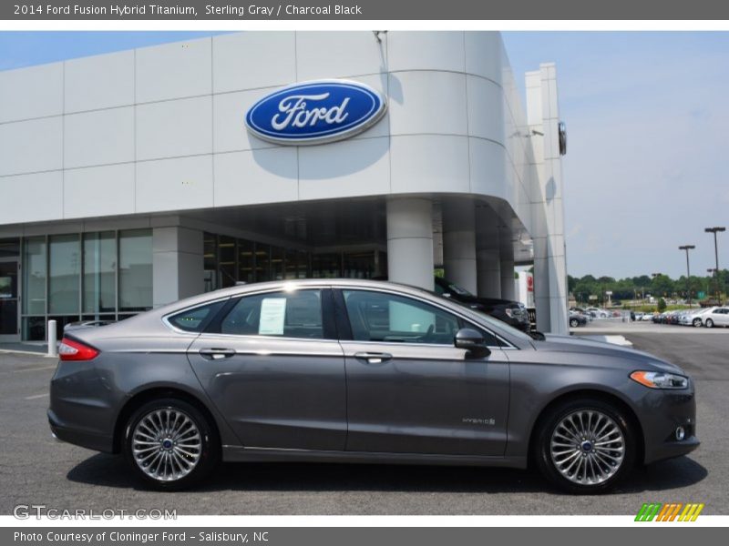 Sterling Gray / Charcoal Black 2014 Ford Fusion Hybrid Titanium