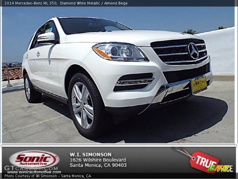 Diamond White Metallic / Almond Beige 2014 Mercedes-Benz ML 350