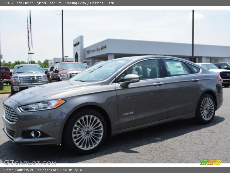 Sterling Gray / Charcoal Black 2014 Ford Fusion Hybrid Titanium