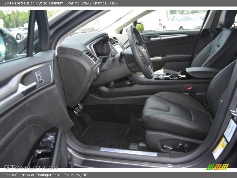 Sterling Gray / Charcoal Black 2014 Ford Fusion Hybrid Titanium