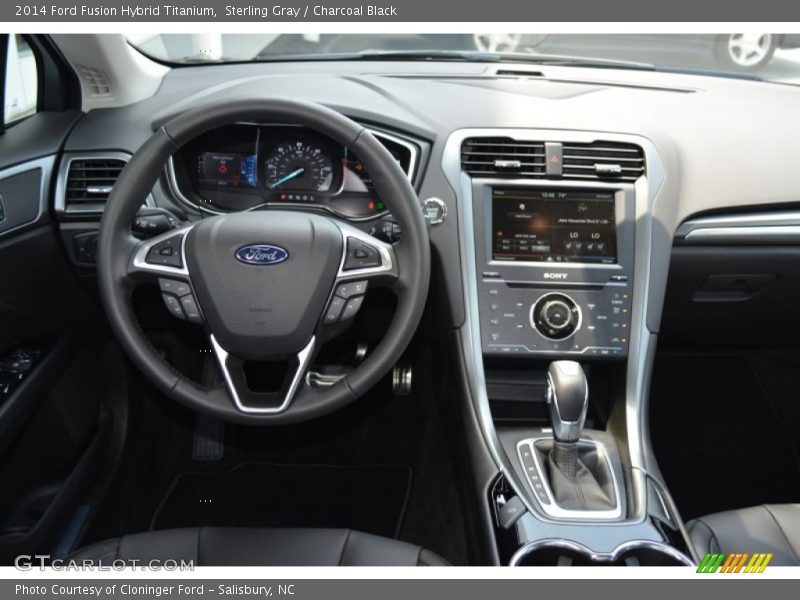 Sterling Gray / Charcoal Black 2014 Ford Fusion Hybrid Titanium