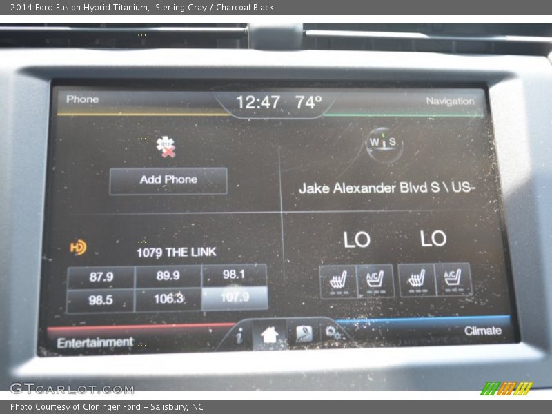 Sterling Gray / Charcoal Black 2014 Ford Fusion Hybrid Titanium
