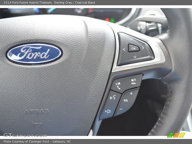 Sterling Gray / Charcoal Black 2014 Ford Fusion Hybrid Titanium