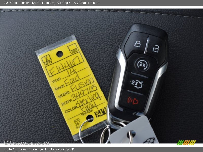 Sterling Gray / Charcoal Black 2014 Ford Fusion Hybrid Titanium