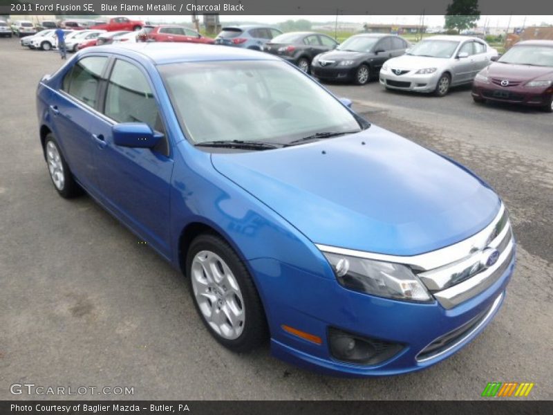 Blue Flame Metallic / Charcoal Black 2011 Ford Fusion SE