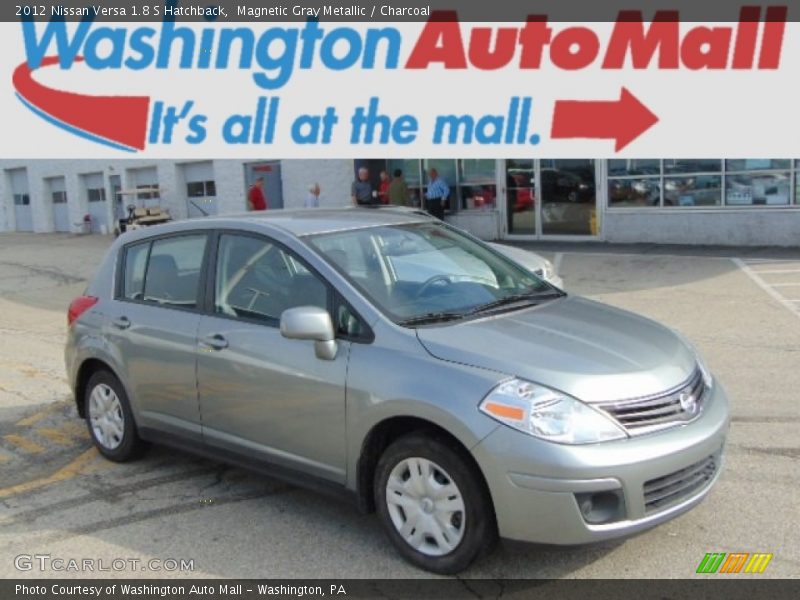 Magnetic Gray Metallic / Charcoal 2012 Nissan Versa 1.8 S Hatchback