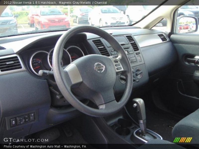 Magnetic Gray Metallic / Charcoal 2012 Nissan Versa 1.8 S Hatchback