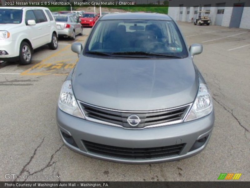 Magnetic Gray Metallic / Charcoal 2012 Nissan Versa 1.8 S Hatchback