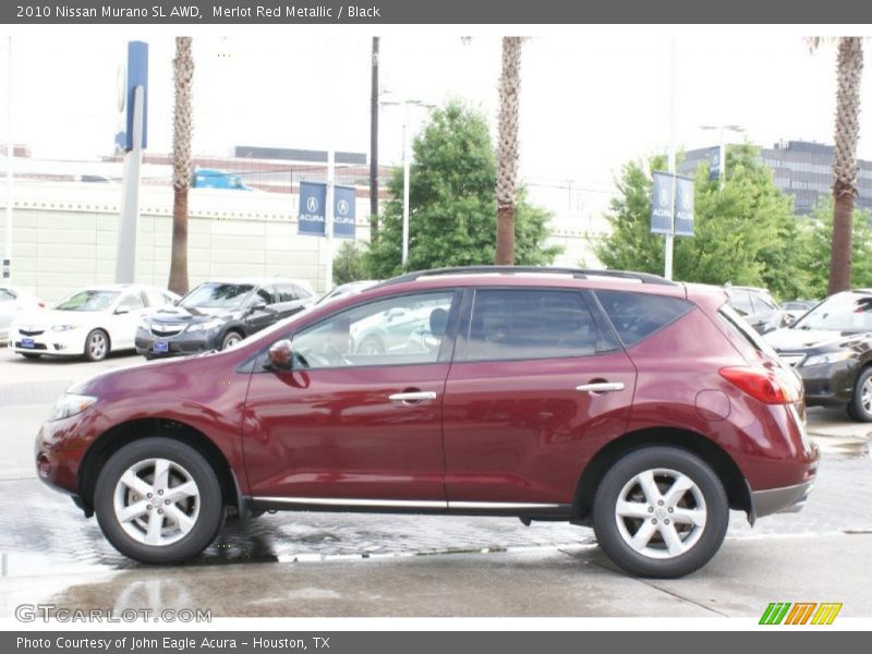 Merlot Red Metallic / Black 2010 Nissan Murano SL AWD