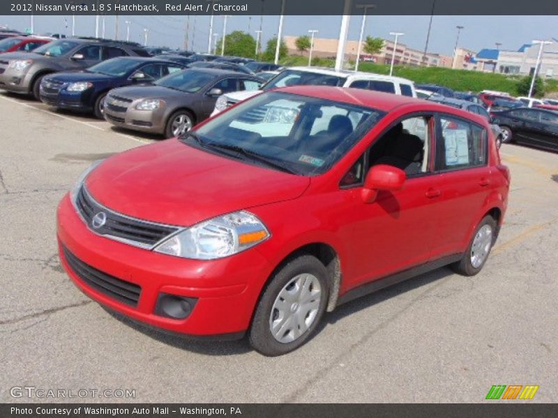 Red Alert / Charcoal 2012 Nissan Versa 1.8 S Hatchback