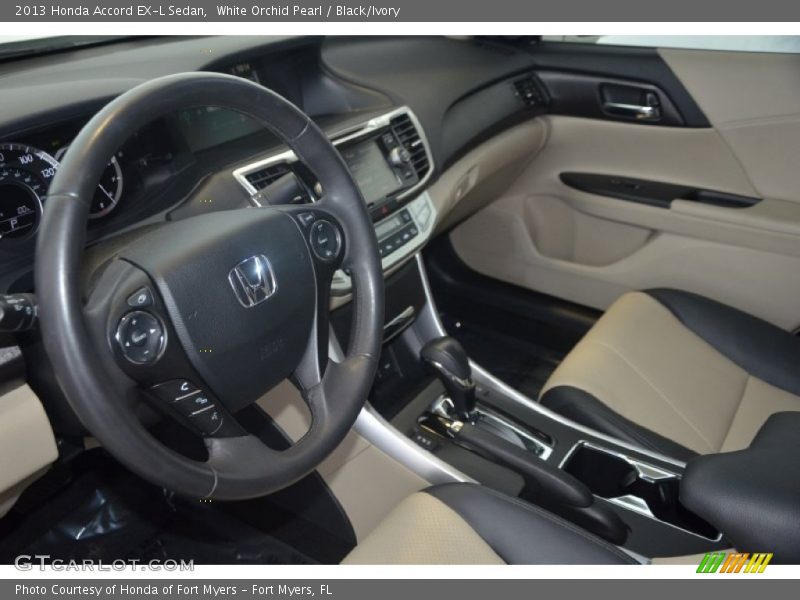 White Orchid Pearl / Black/Ivory 2013 Honda Accord EX-L Sedan