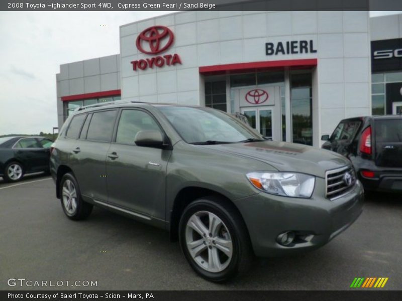 Cypress Green Pearl / Sand Beige 2008 Toyota Highlander Sport 4WD
