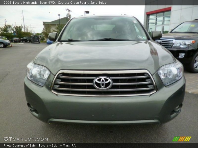 Cypress Green Pearl / Sand Beige 2008 Toyota Highlander Sport 4WD