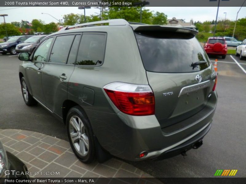 Cypress Green Pearl / Sand Beige 2008 Toyota Highlander Sport 4WD