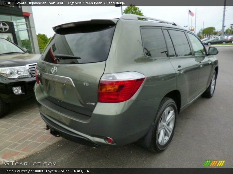 Cypress Green Pearl / Sand Beige 2008 Toyota Highlander Sport 4WD