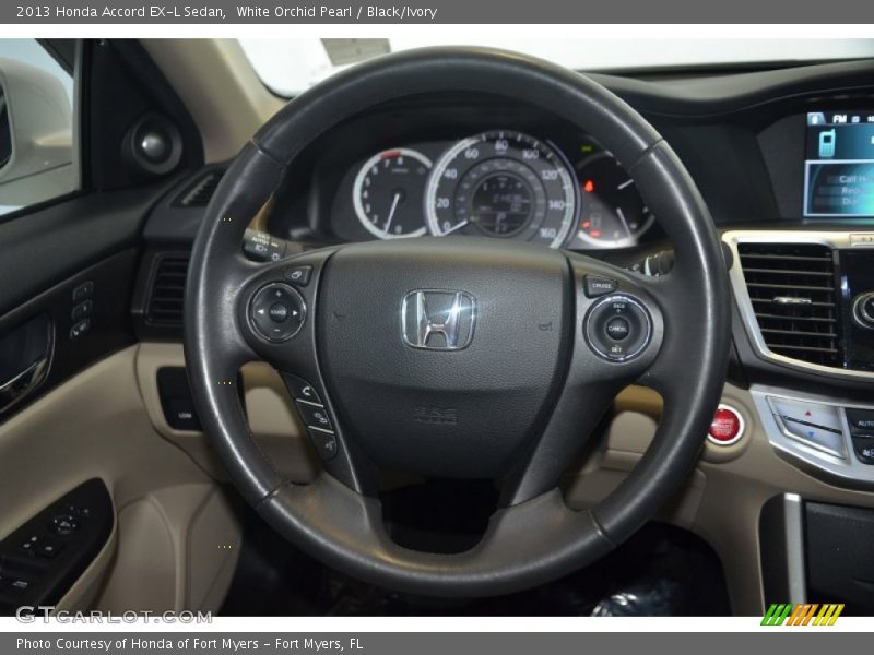 White Orchid Pearl / Black/Ivory 2013 Honda Accord EX-L Sedan