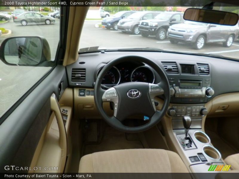 Cypress Green Pearl / Sand Beige 2008 Toyota Highlander Sport 4WD