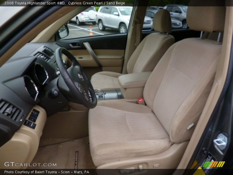 Cypress Green Pearl / Sand Beige 2008 Toyota Highlander Sport 4WD