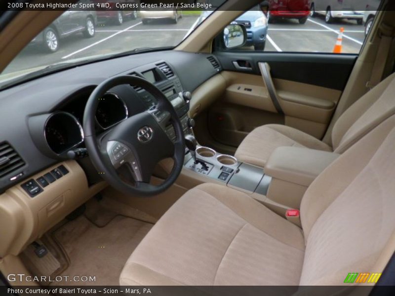  2008 Highlander Sport 4WD Sand Beige Interior