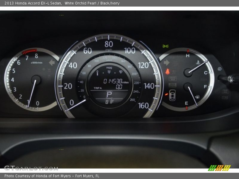 White Orchid Pearl / Black/Ivory 2013 Honda Accord EX-L Sedan