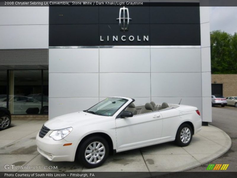 Stone White / Dark Khaki/Light Graystone 2008 Chrysler Sebring LX Convertible