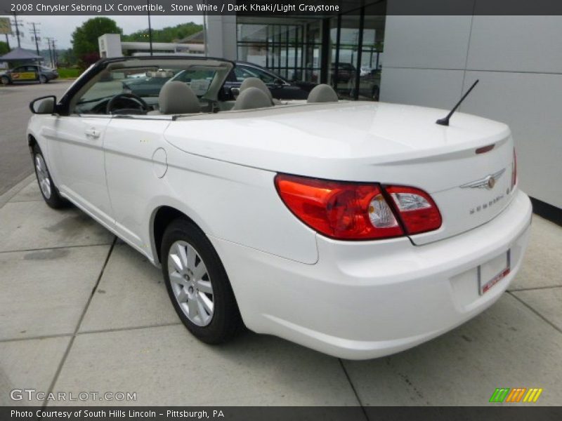 Stone White / Dark Khaki/Light Graystone 2008 Chrysler Sebring LX Convertible