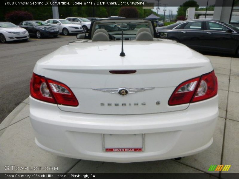 Stone White / Dark Khaki/Light Graystone 2008 Chrysler Sebring LX Convertible
