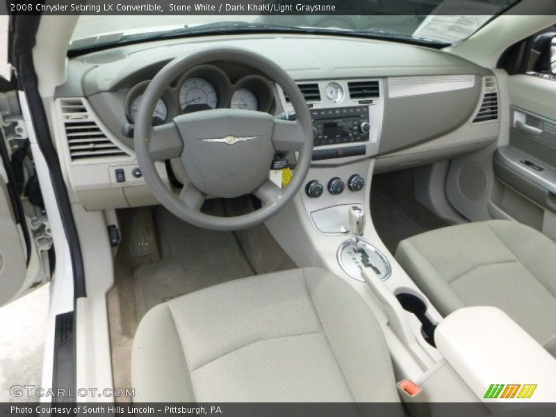 Stone White / Dark Khaki/Light Graystone 2008 Chrysler Sebring LX Convertible