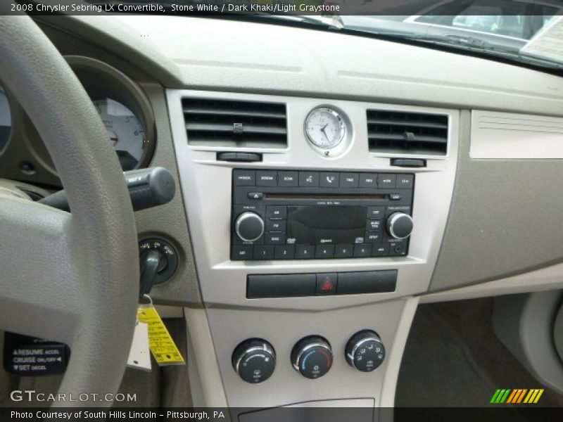Stone White / Dark Khaki/Light Graystone 2008 Chrysler Sebring LX Convertible