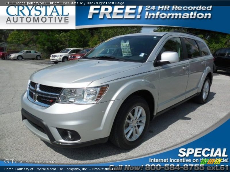 Bright Silver Metallic / Black/Light Frost Beige 2013 Dodge Journey SXT