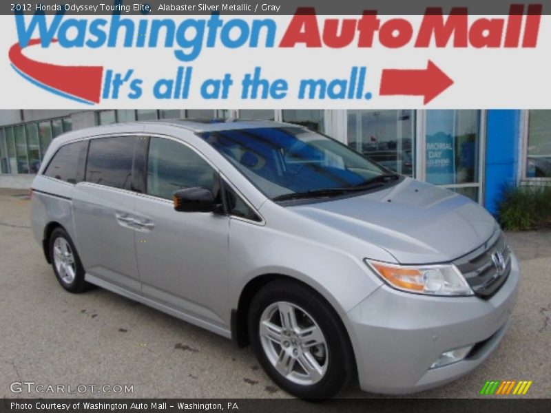 Alabaster Silver Metallic / Gray 2012 Honda Odyssey Touring Elite