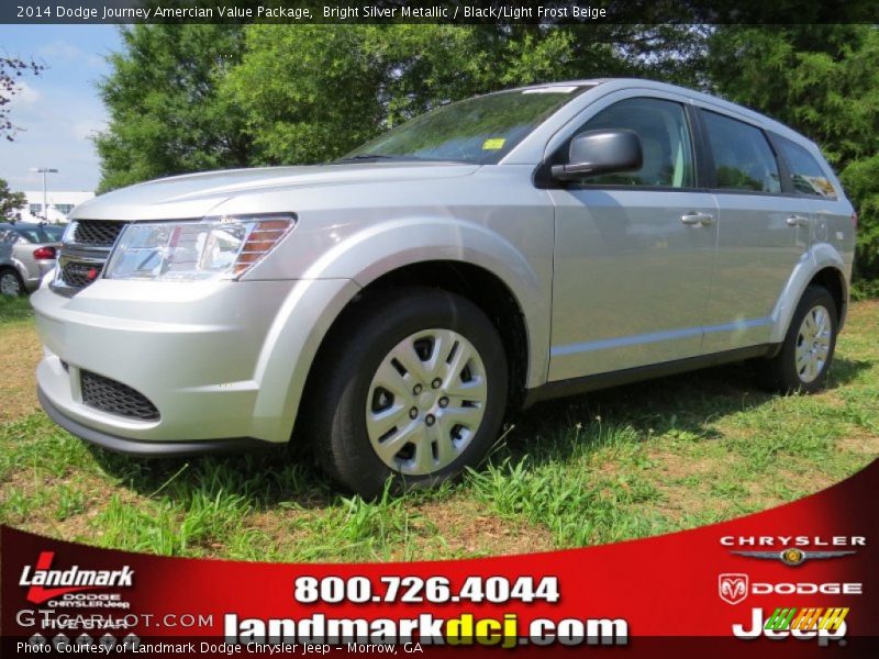 Bright Silver Metallic / Black/Light Frost Beige 2014 Dodge Journey Amercian Value Package