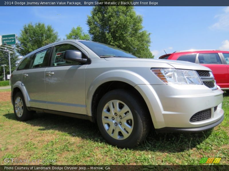 Bright Silver Metallic / Black/Light Frost Beige 2014 Dodge Journey Amercian Value Package