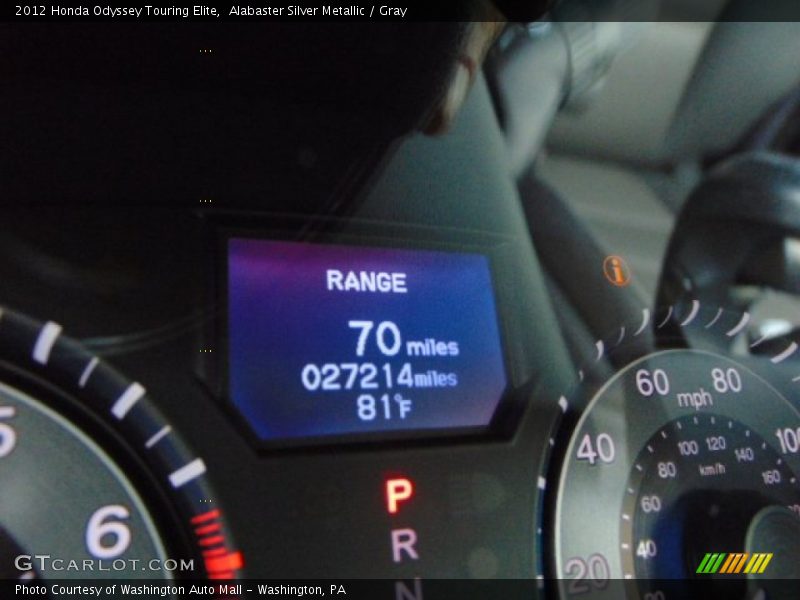 Alabaster Silver Metallic / Gray 2012 Honda Odyssey Touring Elite