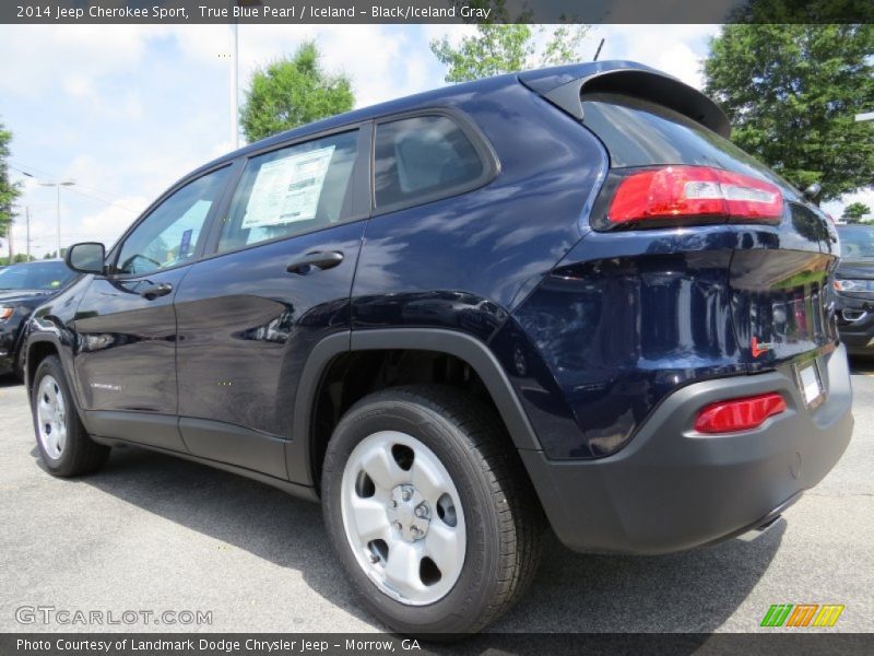 True Blue Pearl / Iceland - Black/Iceland Gray 2014 Jeep Cherokee Sport