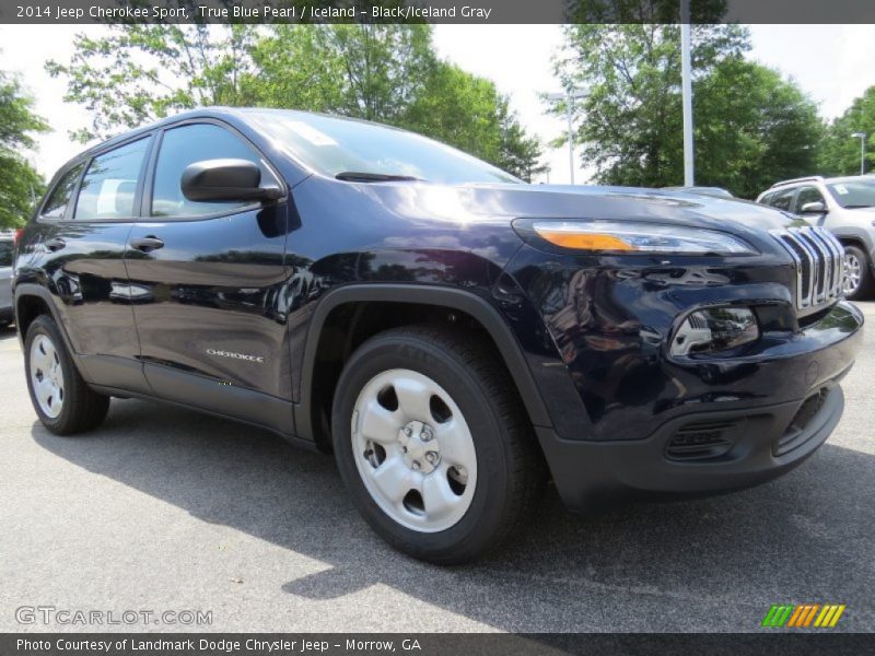 True Blue Pearl / Iceland - Black/Iceland Gray 2014 Jeep Cherokee Sport