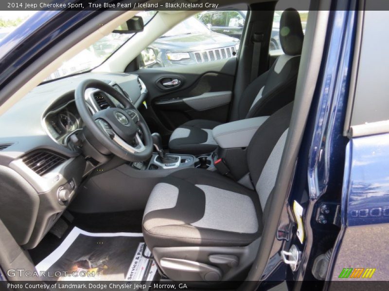 True Blue Pearl / Iceland - Black/Iceland Gray 2014 Jeep Cherokee Sport