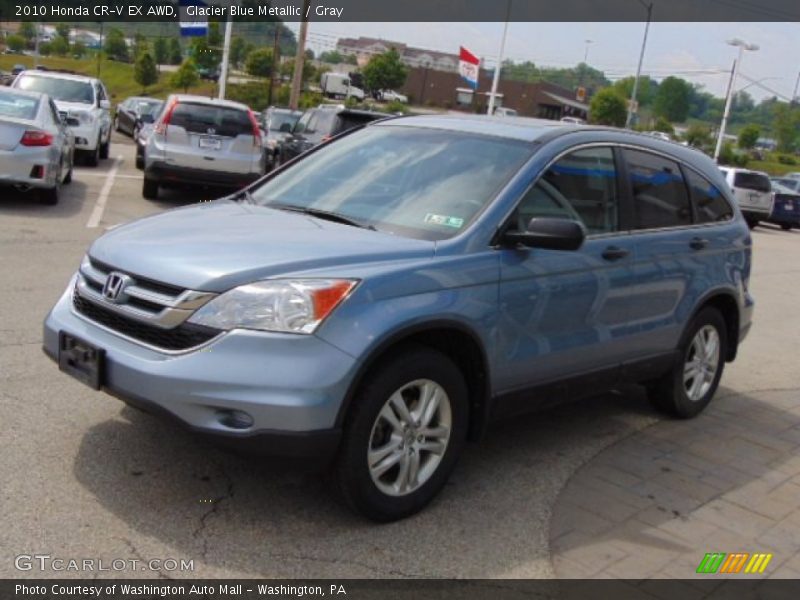 Glacier Blue Metallic / Gray 2010 Honda CR-V EX AWD