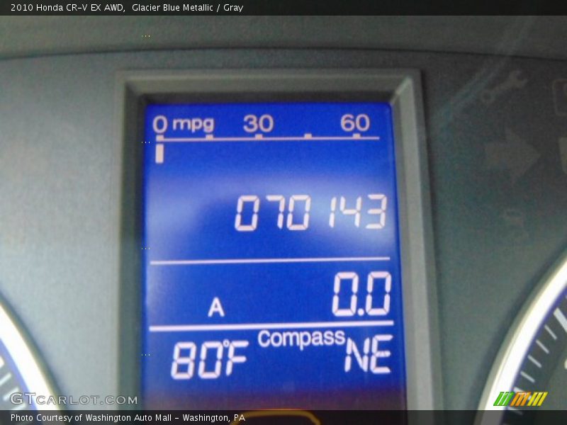 Glacier Blue Metallic / Gray 2010 Honda CR-V EX AWD