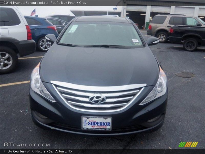 Pacific Blue Pearl / Gray 2014 Hyundai Sonata Limited