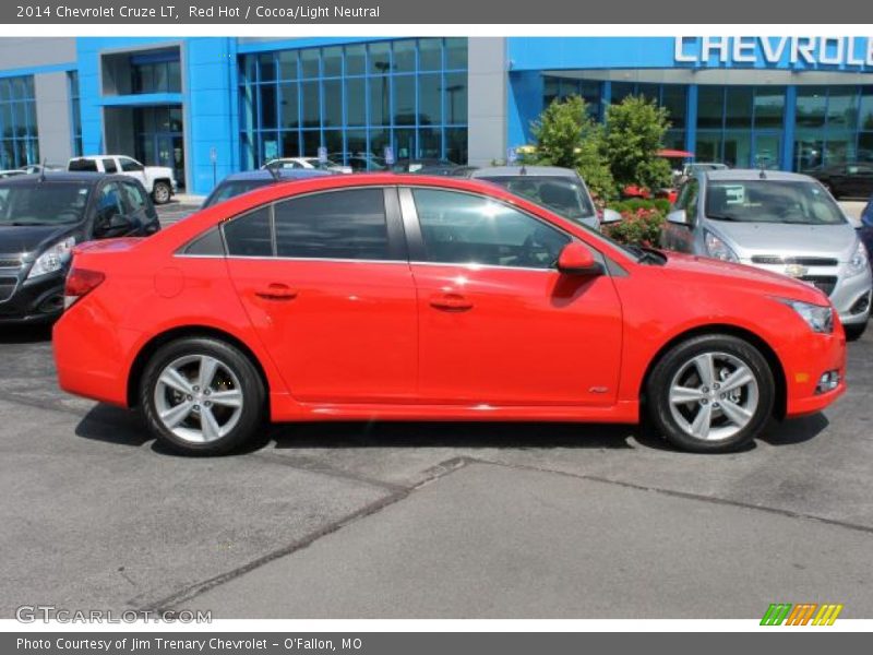 Red Hot / Cocoa/Light Neutral 2014 Chevrolet Cruze LT