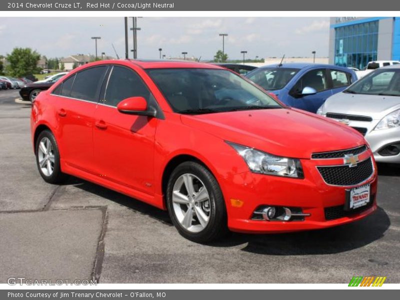 Red Hot / Cocoa/Light Neutral 2014 Chevrolet Cruze LT