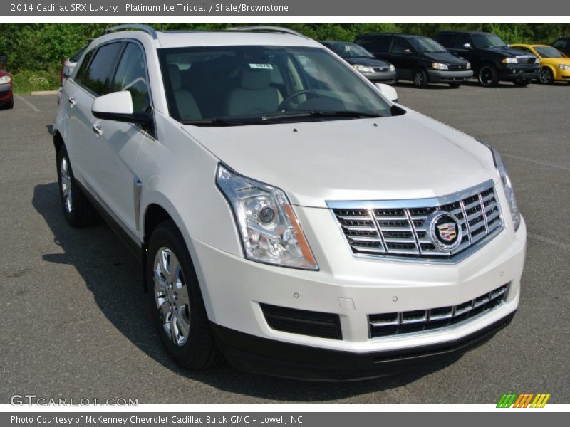 Platinum Ice Tricoat / Shale/Brownstone 2014 Cadillac SRX Luxury
