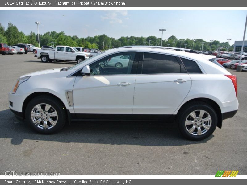 Platinum Ice Tricoat / Shale/Brownstone 2014 Cadillac SRX Luxury